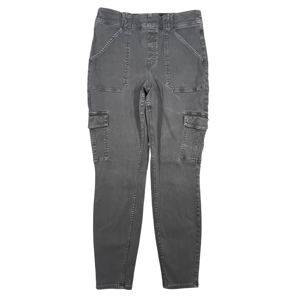 Spanx Gray Stretch Twill Cargo Skinny Ankle Pants Women XL